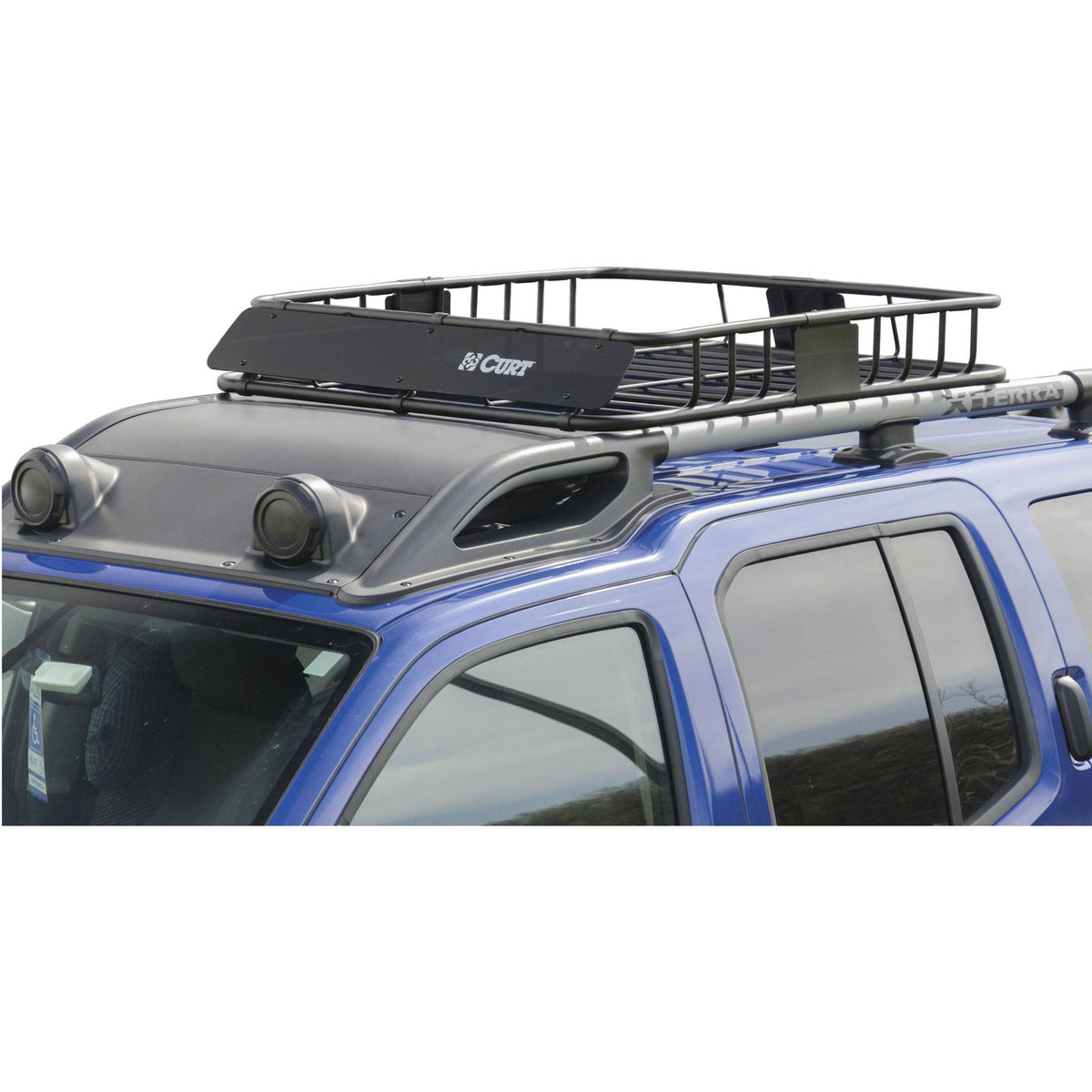 CURT 41.5 x 37" Vehicle Rooftop Crossbar Cargo Carrier Rack Basket, Black (Used)