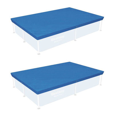 Bestway Rectangular 118" x 79" Above Ground Outdoor Swimming Pool Cover, 2 Pack