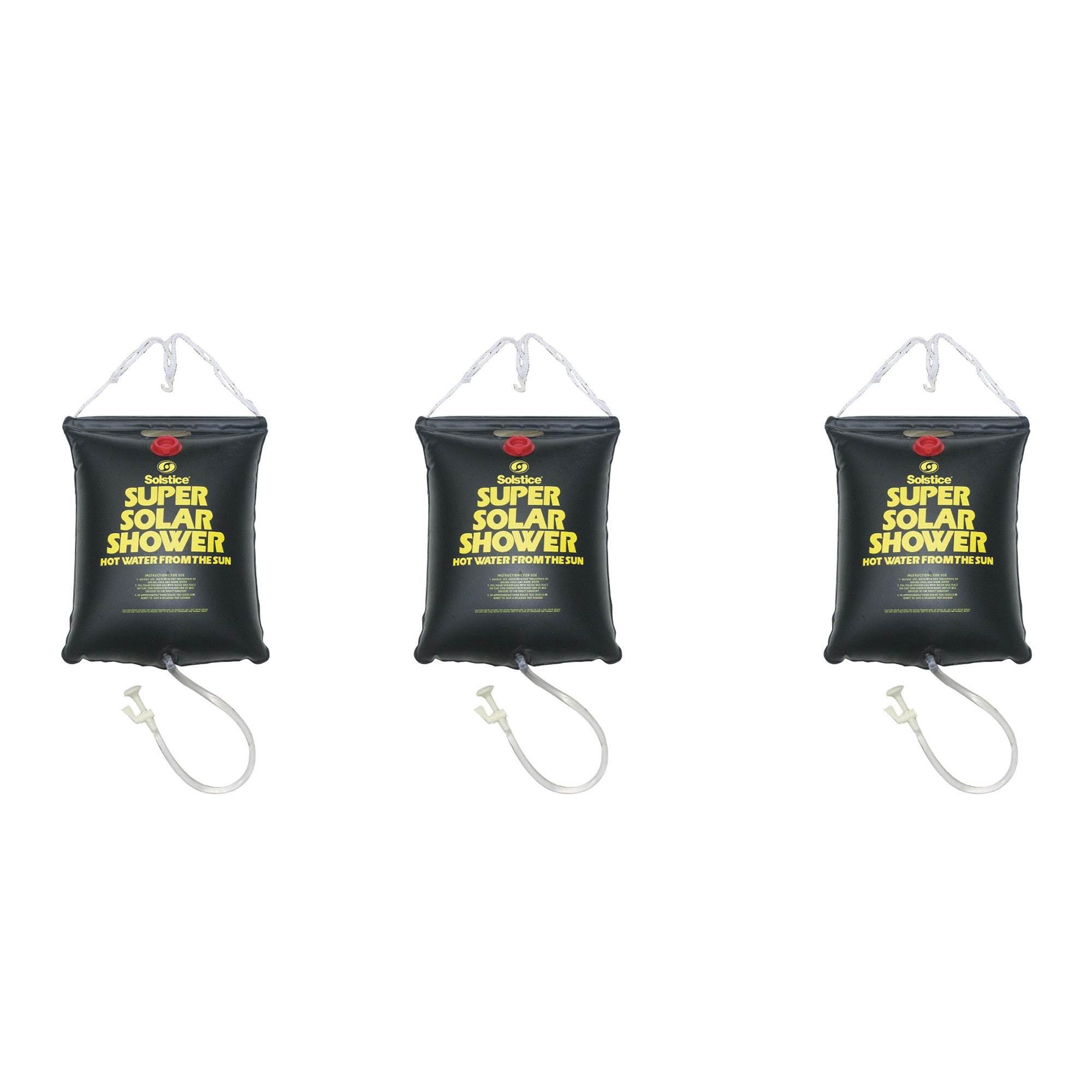 Solstice 3.75 Gallon Super Solar Sun Backpacking Camping Outdoor Shower (3 Pack)