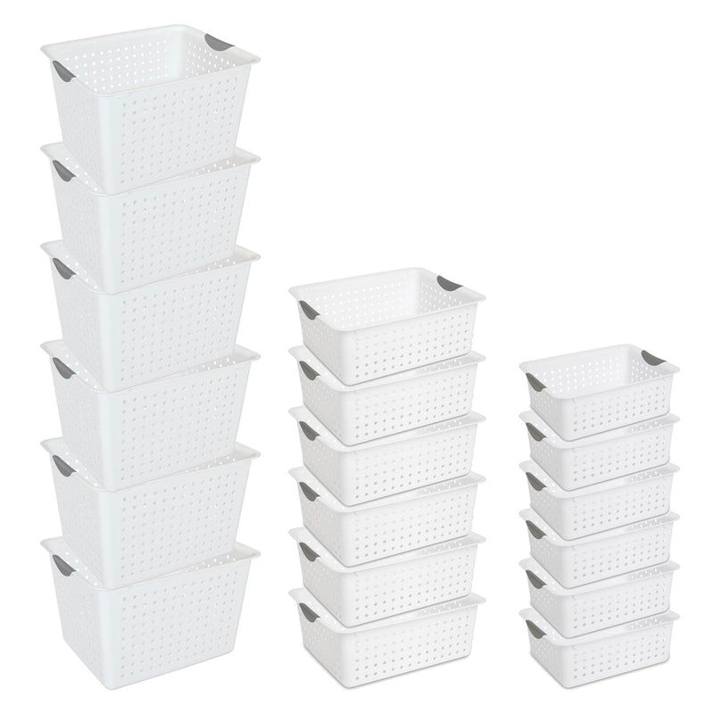 Sterilite Ultra Storage Basket Size Deep 6 Pack, Large 6 Pack, Medium, 6 Pack