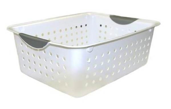 Sterilite Set of Ultra Plastic Storage Bin Baskets w/ Handles, 6 Deep, 12 Medium