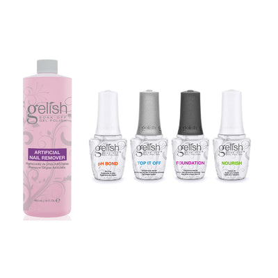 Gelish Fantastic Four 15 mL Soak Off Gel Nail Polish Kit & Nail Polish Remover - VMInnovations