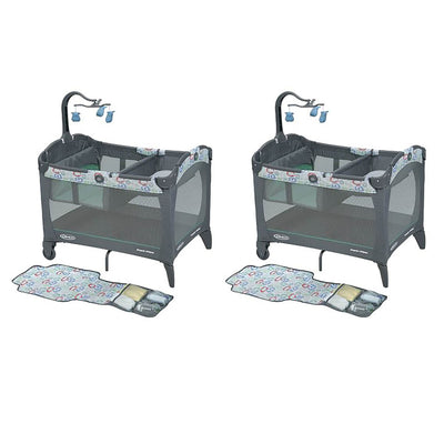 Graco Baby Pack 'n Play Folding Playard w/ Changing Pad, Cleo (2 Pack)