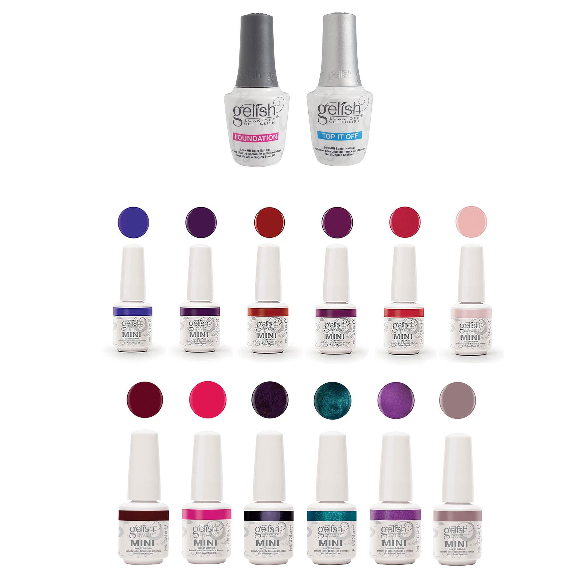 Gelish Base & Top Sealer with Mini Kung Fu Flair and Intergalactic Glam Polish