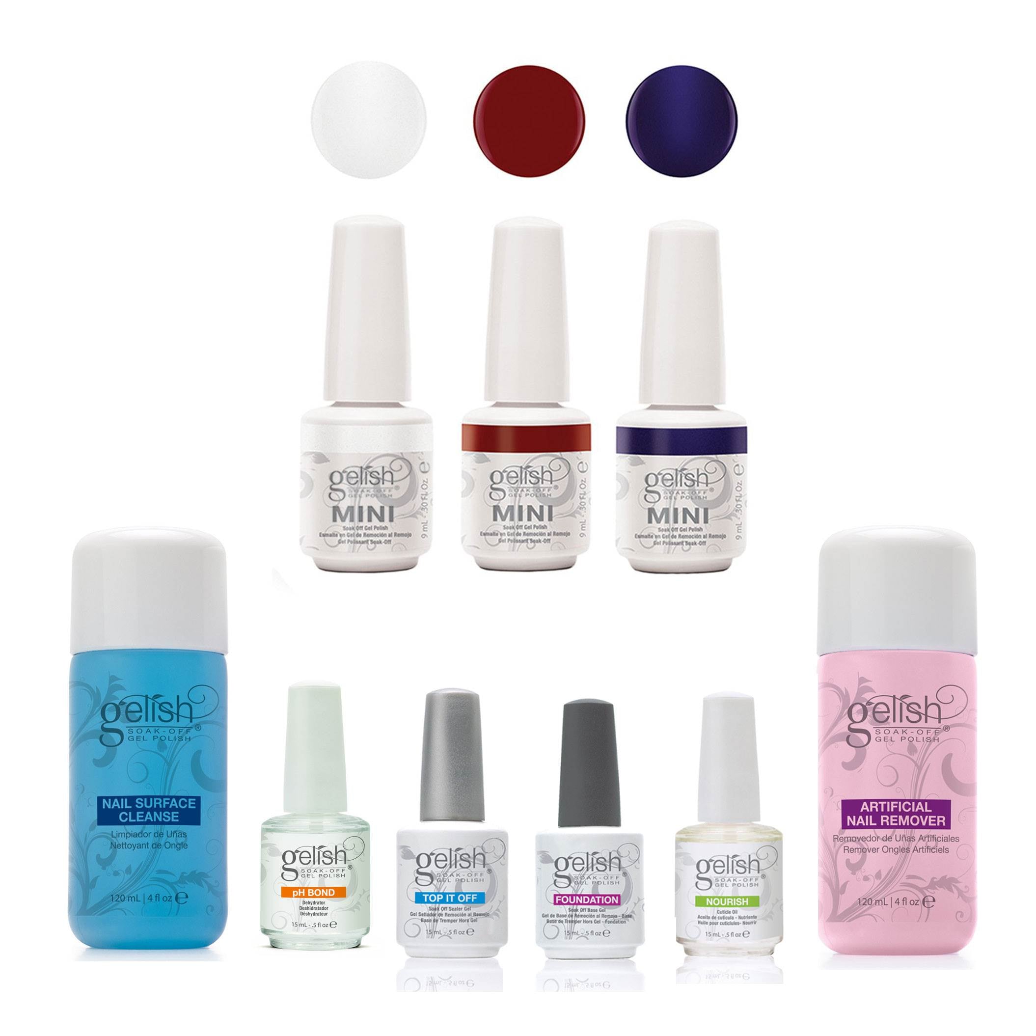 Gelish Full Size Basix Care Kit with Remover & Cleanser and Mini Matadora Polish