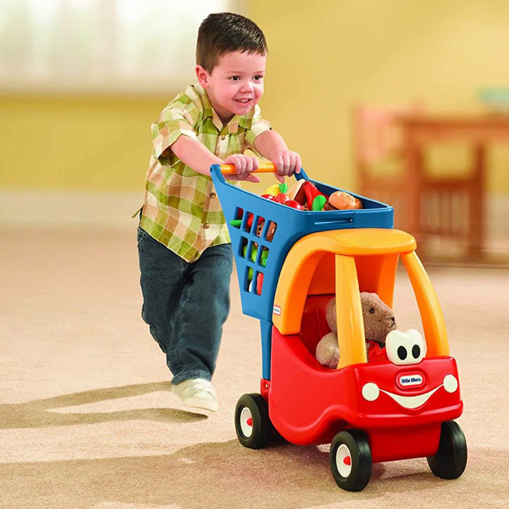 Little Tikes Cozy Coupe Kids Pretend Grocery Store Shopping Cart, Red (2 Pack)