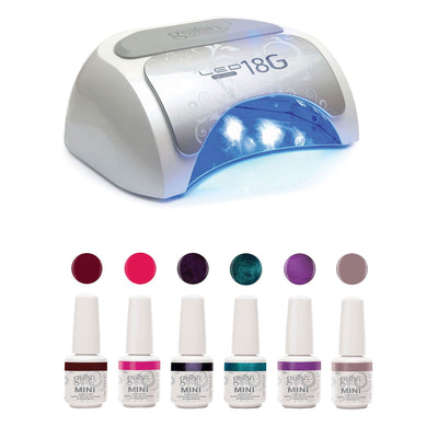 Gelish Nail Polish Dryer LED Lamp and Mini Sassy Intergalactic Glam Polish Set - VMInnovations