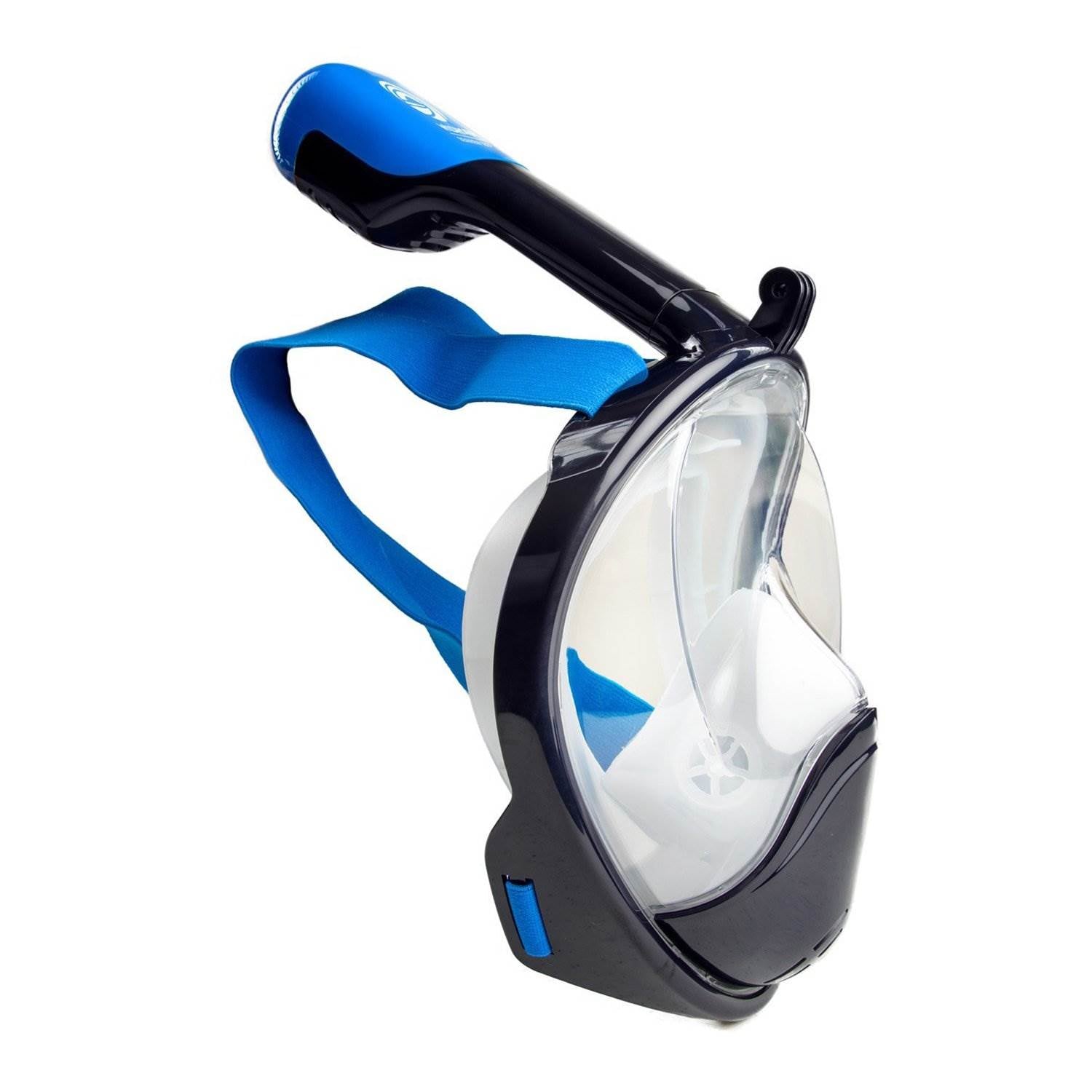 Wildhorn Seaview 180 Degree Small Medium Full Face Snorkel Mask, Navy (2 Pack)