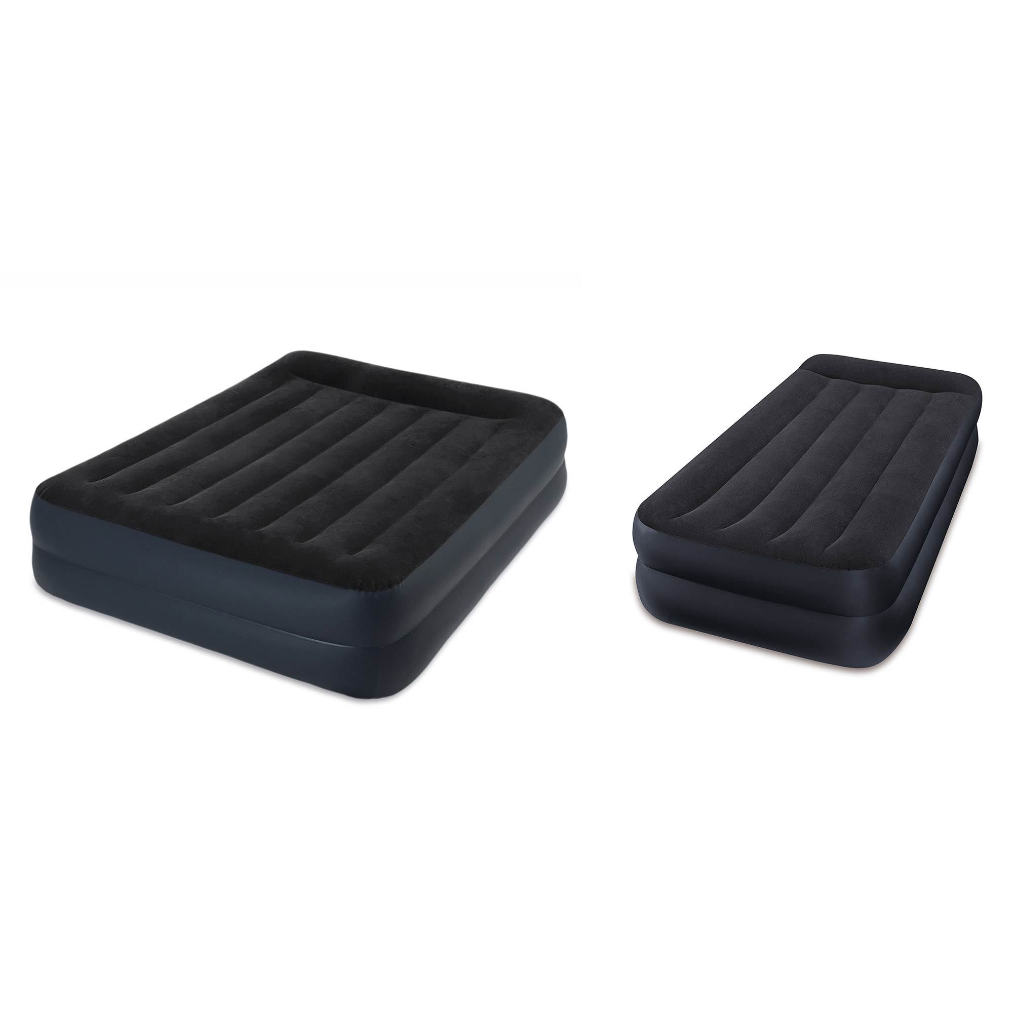 Intex Dura-Beam Pillow Rest Airbed Mattress with Built-In Pump, Queen & Twin