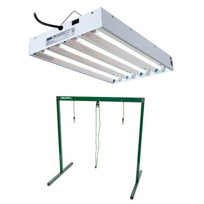 Hydrofarm FLT24+JS10065 Hydroponic Grow Light Fixture and Jump Start 2 Ft Stand