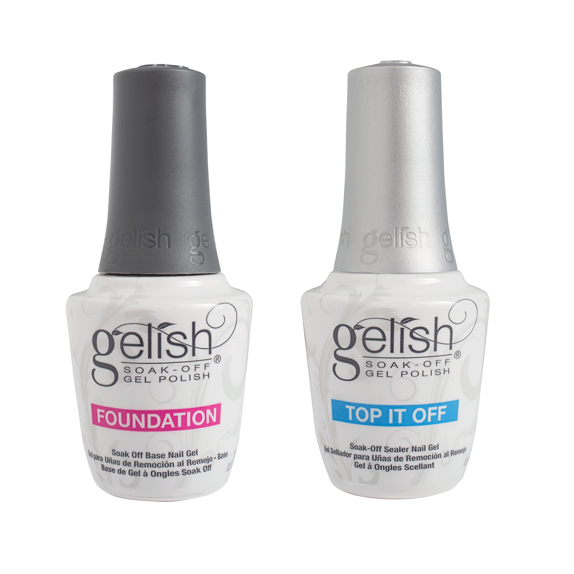 Gelish Pro Gel Nail Polish Curing LED Lamp & Dynamic Duo Set w/ Base and Sealer - VMInnovations