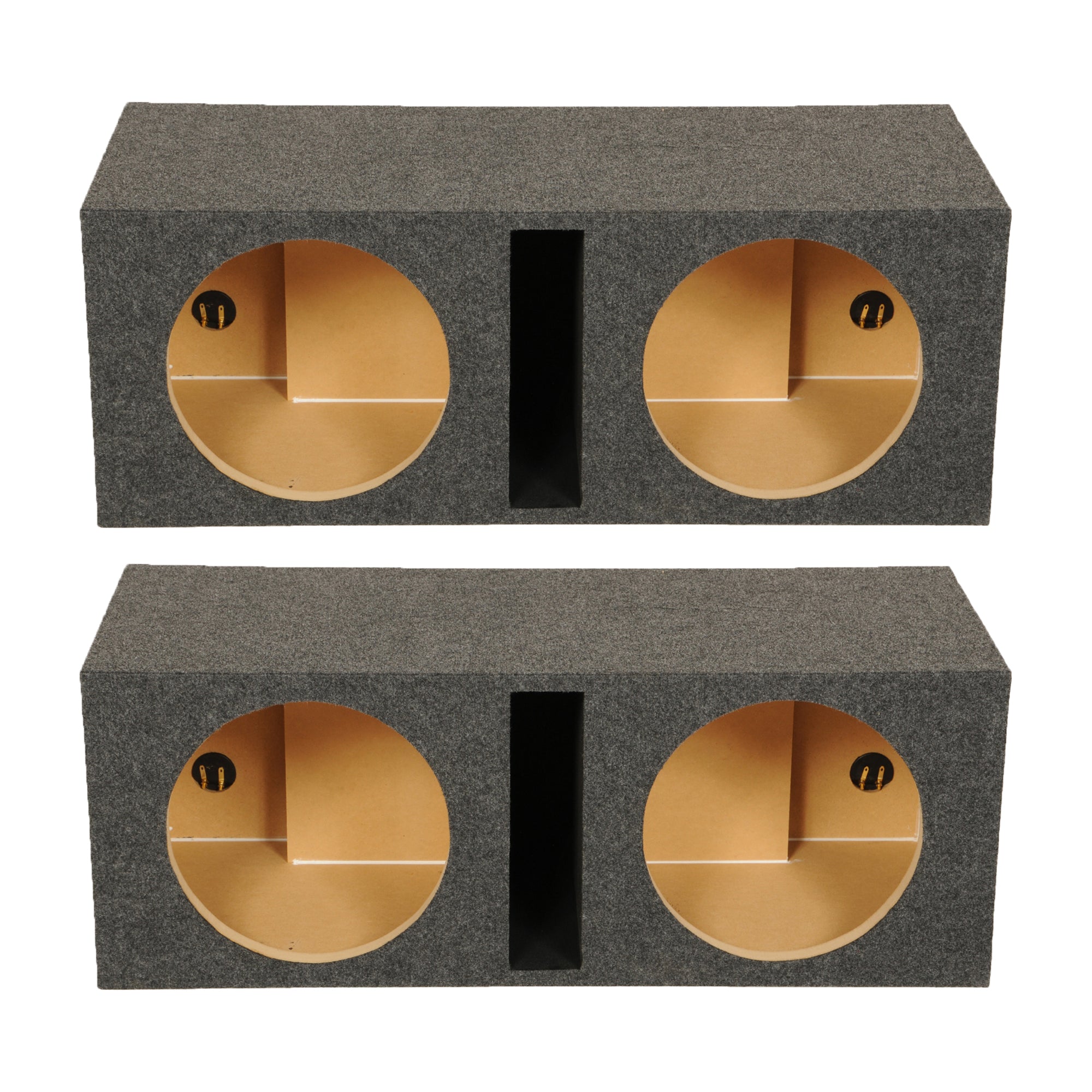 QPower QBASS Dual 10 Inch Car Audio Subwoofer Enclosure Box, Charcoal (2 Pack) - VMInnovations