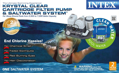 Intex Krystal Clear Saltwater System Pool Chlorinator & Filter Pump (2 Pack)
