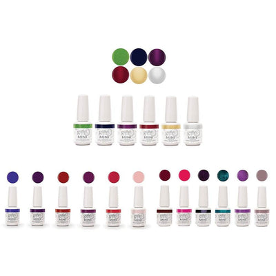 Gelish Mini LED Cured Soak Off Gel Nail Polish Collection Kit Set (18 Colors)