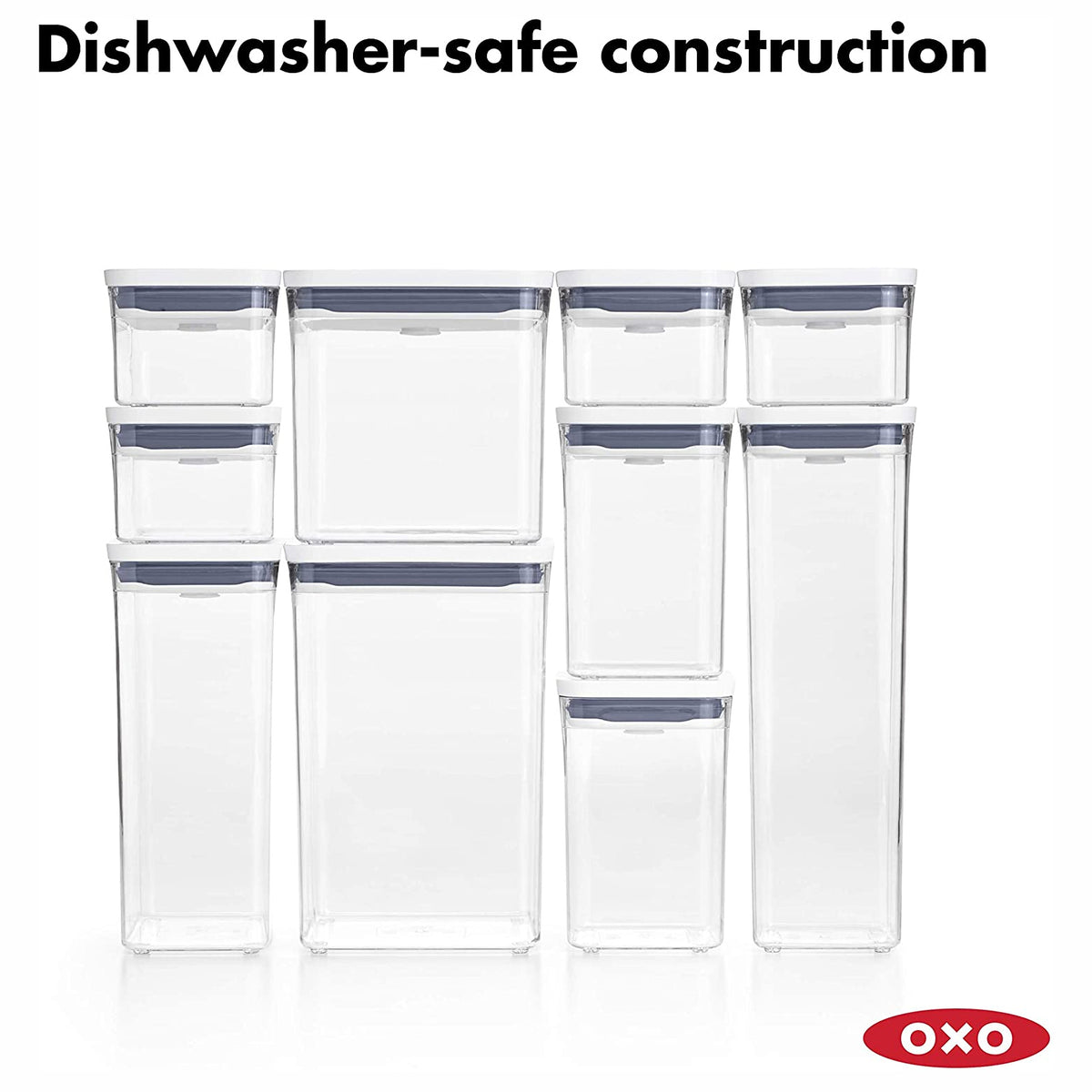 OXO Good Grips Short 1.1 Quart Bulk Food Storage POP Container, Clear (6 Pack)