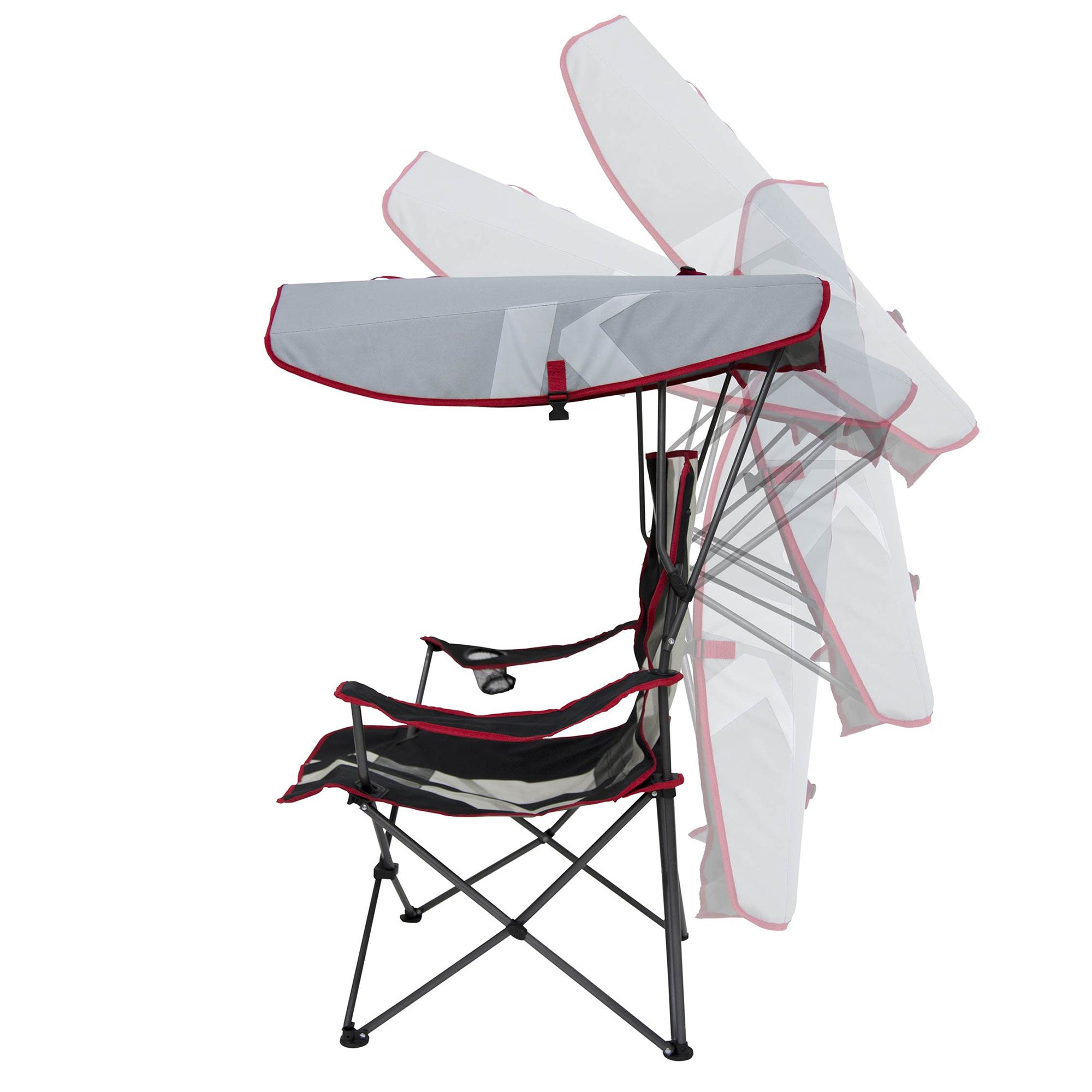 Kelsyus Premium Portable Camping Chairs with Canopy & Cup Holders, Blue / Black - VMInnovations