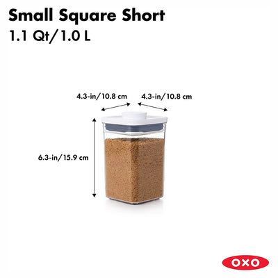 OXO Good Grips Short 1.1 Quart Bulk Food Storage POP Container, Clear (6 Pack)