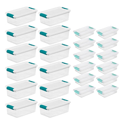 Sterilite 6 Quart Stackable Storage Box, 12 Pack & Small File Clip Box, 12 Pack