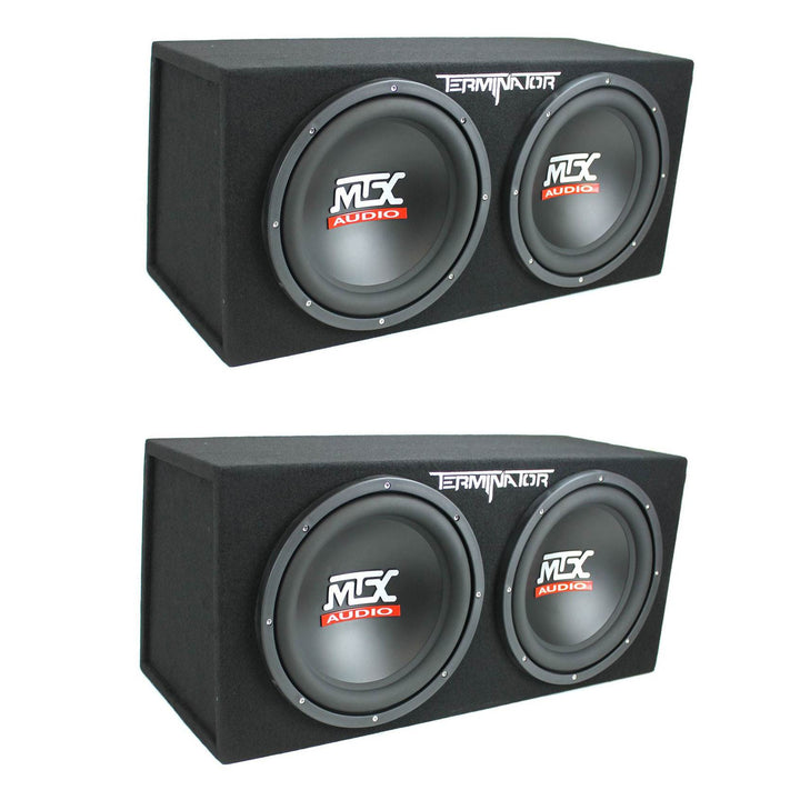 MTX 12-Inch 1200-Watt Car Audio Dual Loaded Subwoofer Box Enclosure (2 Pack)