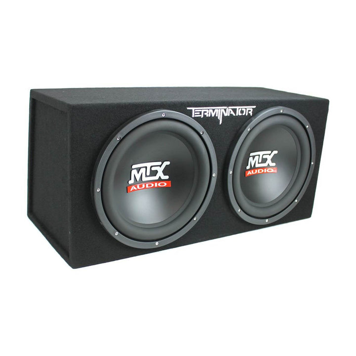 MTX 12-Inch 1200-Watt Car Audio Dual Loaded Subwoofer Box Enclosure (2 Pack)