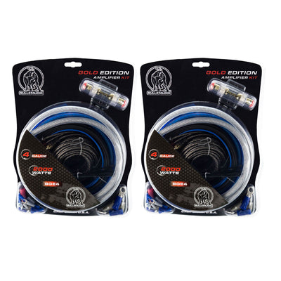 Bullz Audio 4 Gauge Car Audio Amplifier Installation Power Wiring Kit (2 Pack)