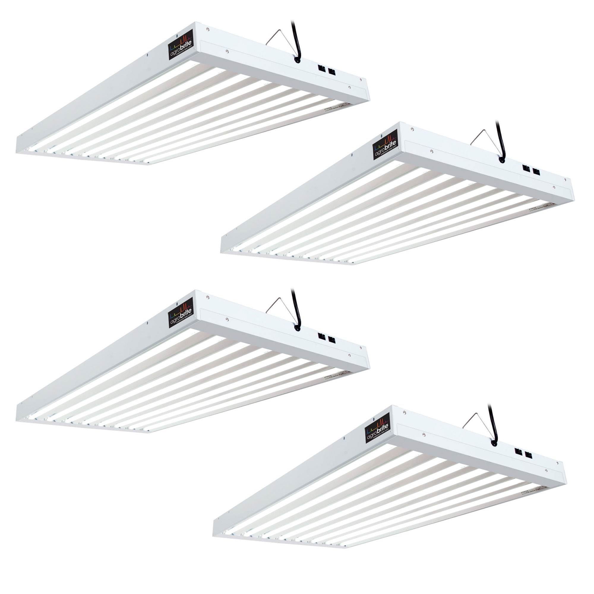Hydrofarm FLT48 Agrobrite 8-Tube Hydroponic 4Ft Grow Light Fixture 432W (4 Pack)