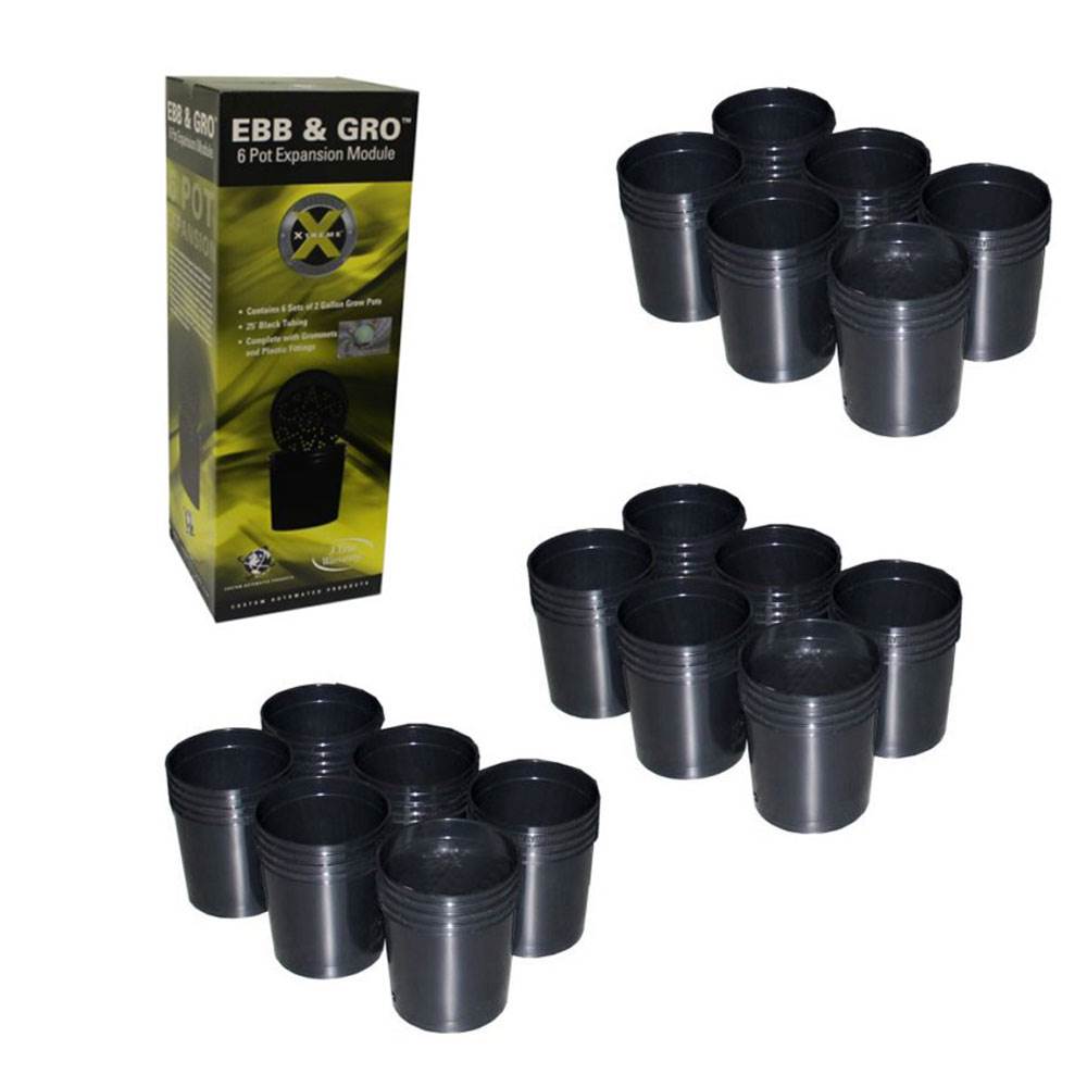 C.A.P EBB-EXP6 & GRO Grow Flow 6 Pot Site Hydroponic Expansion Kit CAP (3 Pack)