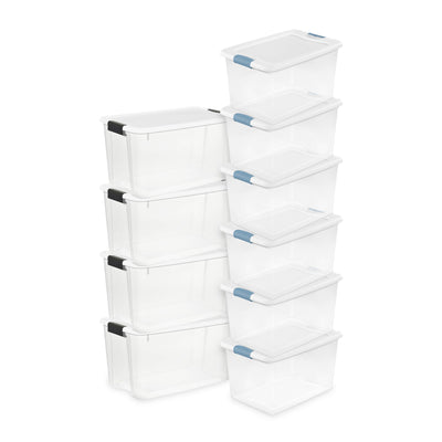 Sterilite 70 Quart Ultra Latch Storage Box (4 Pack) & 64 Qt. Container (6 Pack) - VMInnovations