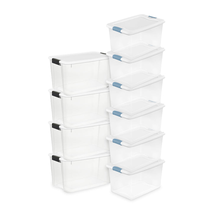 Sterilite 70 Quart Ultra Latch Storage Box (4 Pack) & 64 Qt. Container (6 Pack) - VMInnovations