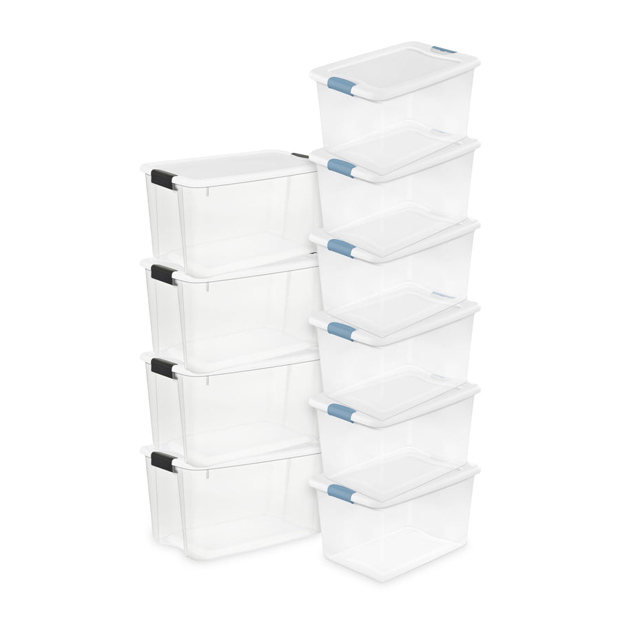 Sterilite 70 Quart Ultra Latch Storage Box (4 Pack) & 64 Qt. Container (6 Pack) - VMInnovations