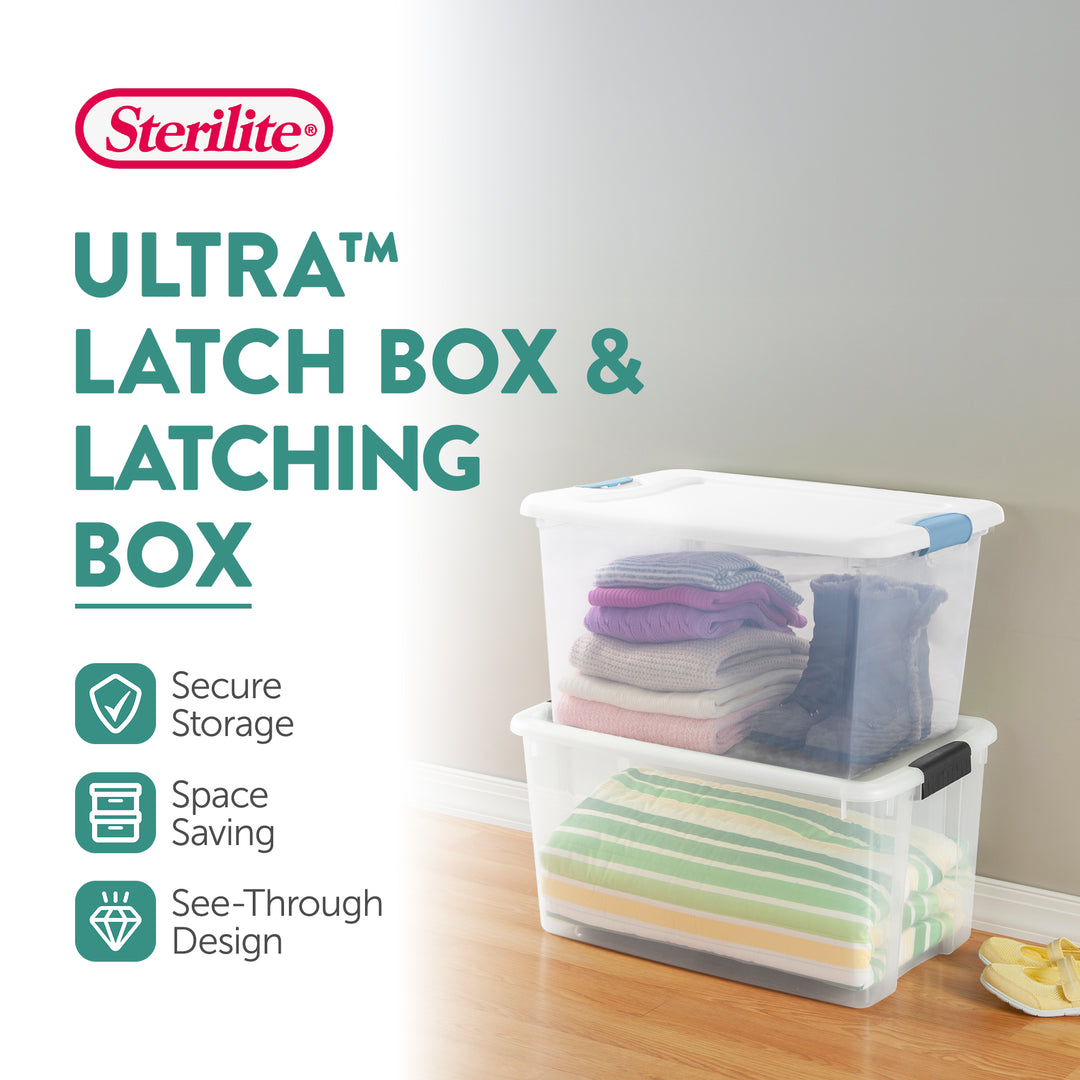 Sterilite 70 Quart Ultra Latch Storage Box (4 Pack) & 64 Qt. Container (6 Pack) - VMInnovations