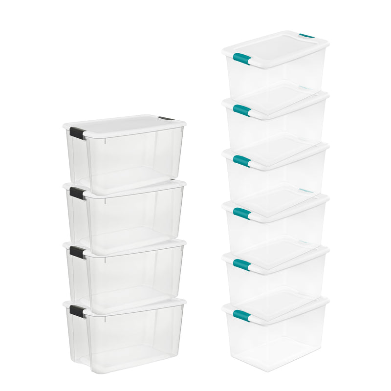 Sterilite 70 Quart Ultra Latch Storage Box (4 Pack) & 64 Qt. Container (6 Pack) - VMInnovations