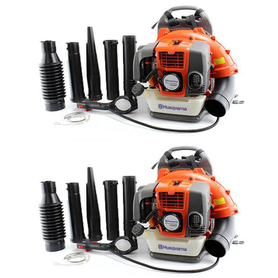 Husqvarna 150BT 50CC Gas Backpack Leaf Blower (2 Pack) (Certified Refurbished)