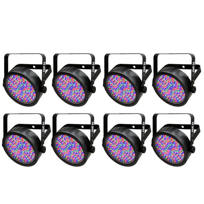 Chauvet SlimPar 56 LED DMX Slim Par Flat Can Wash Light Effect Fixture (8 Pack)