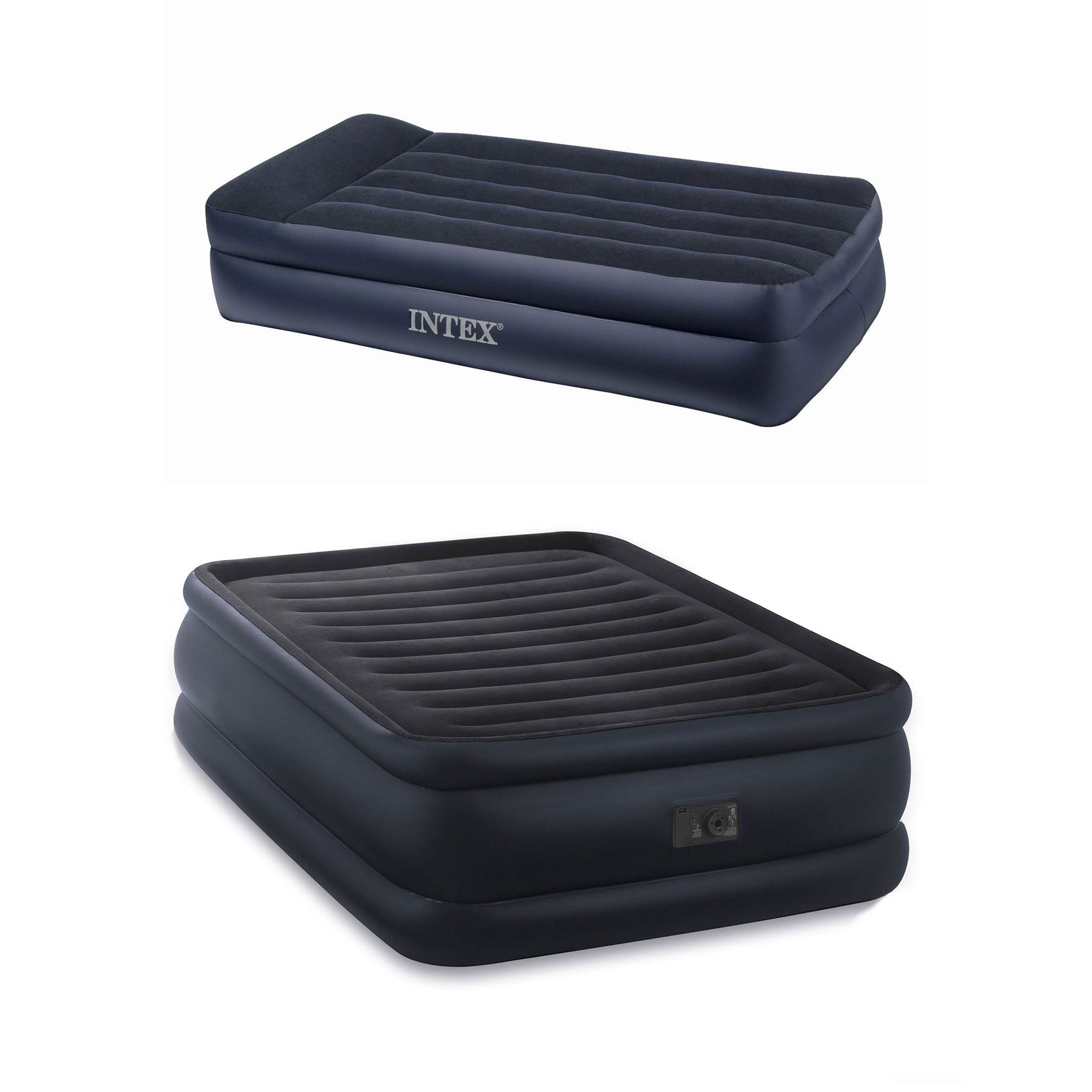 Intex 22" Raised Queen Air Mattress with Built-In Pump & Twin-Size Air Mattress