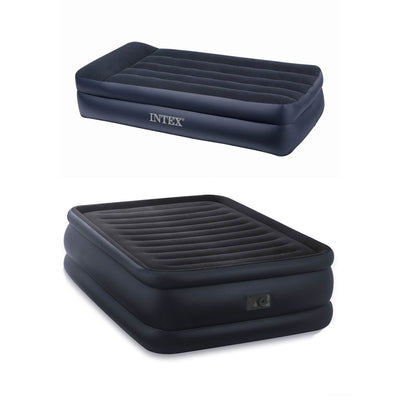 Intex 22" Raised Queen Air Mattress with Built-In Pump & Twin-Size Air Mattress