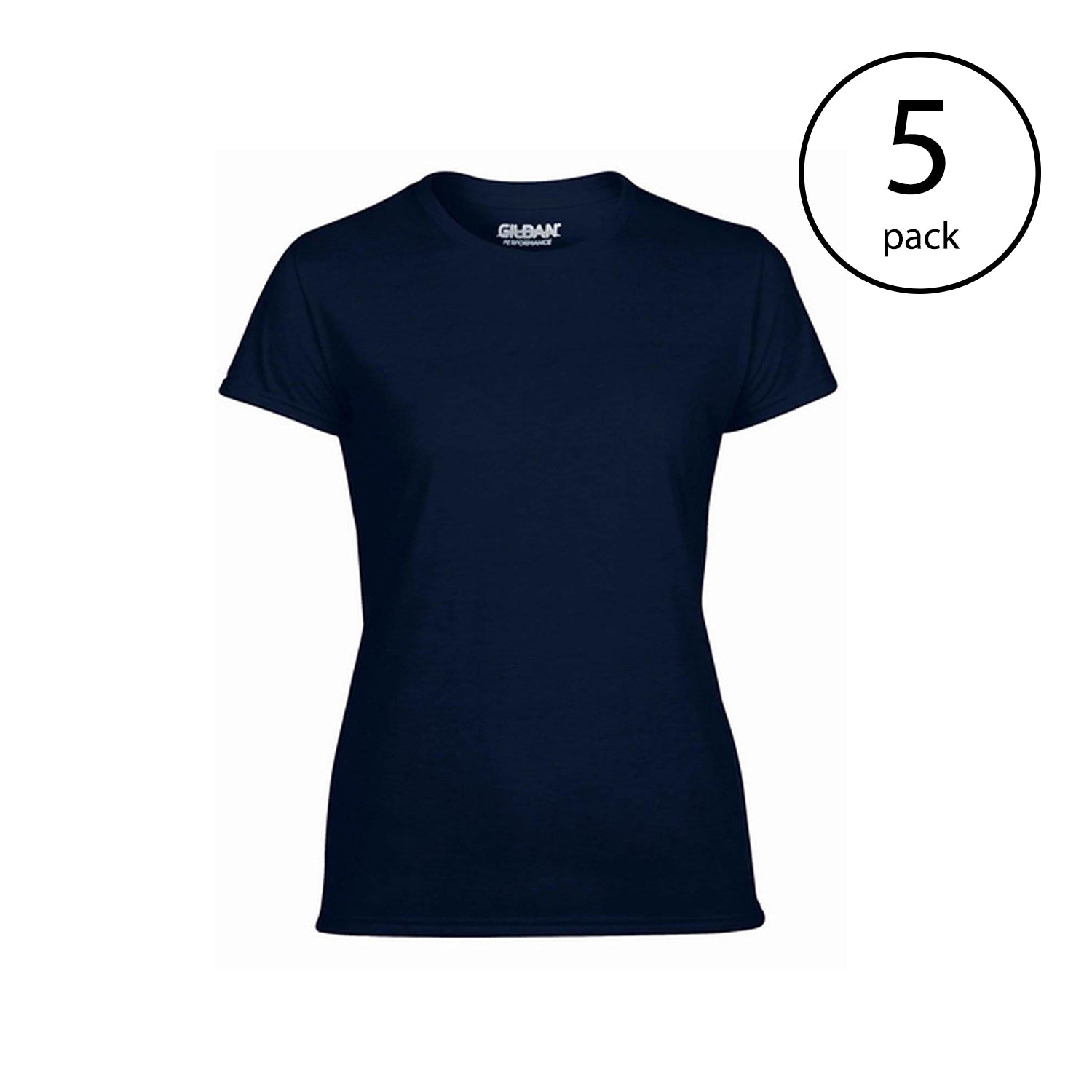 Gildan Missy Fit Women's Medium Adult Performance Short Sleeve T-Shirt, Navy (5)