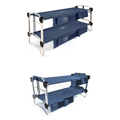 Disc-O-Bed Large Cam-O-Bunk Cot with Organizers & Youth Kid-O-Bunk Camping Cot - VMInnovations