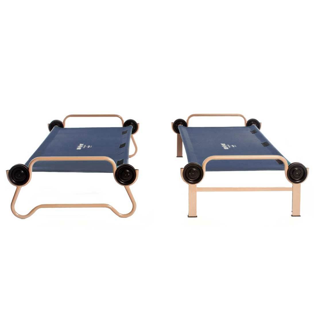 Disc-O-Bed Large Cam-O-Bunk Cot with Organizers & Youth Kid-O-Bunk Camping Cot - VMInnovations