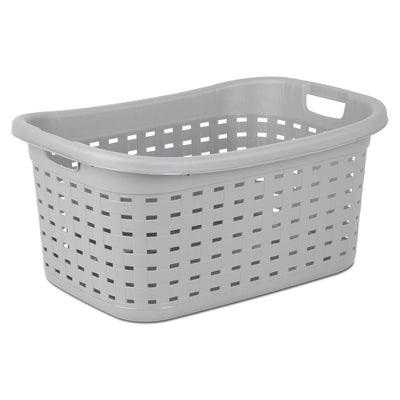 Sterilite Weave Laundry Basket with Wicker Pattern, Cement Gray (36 Pack)