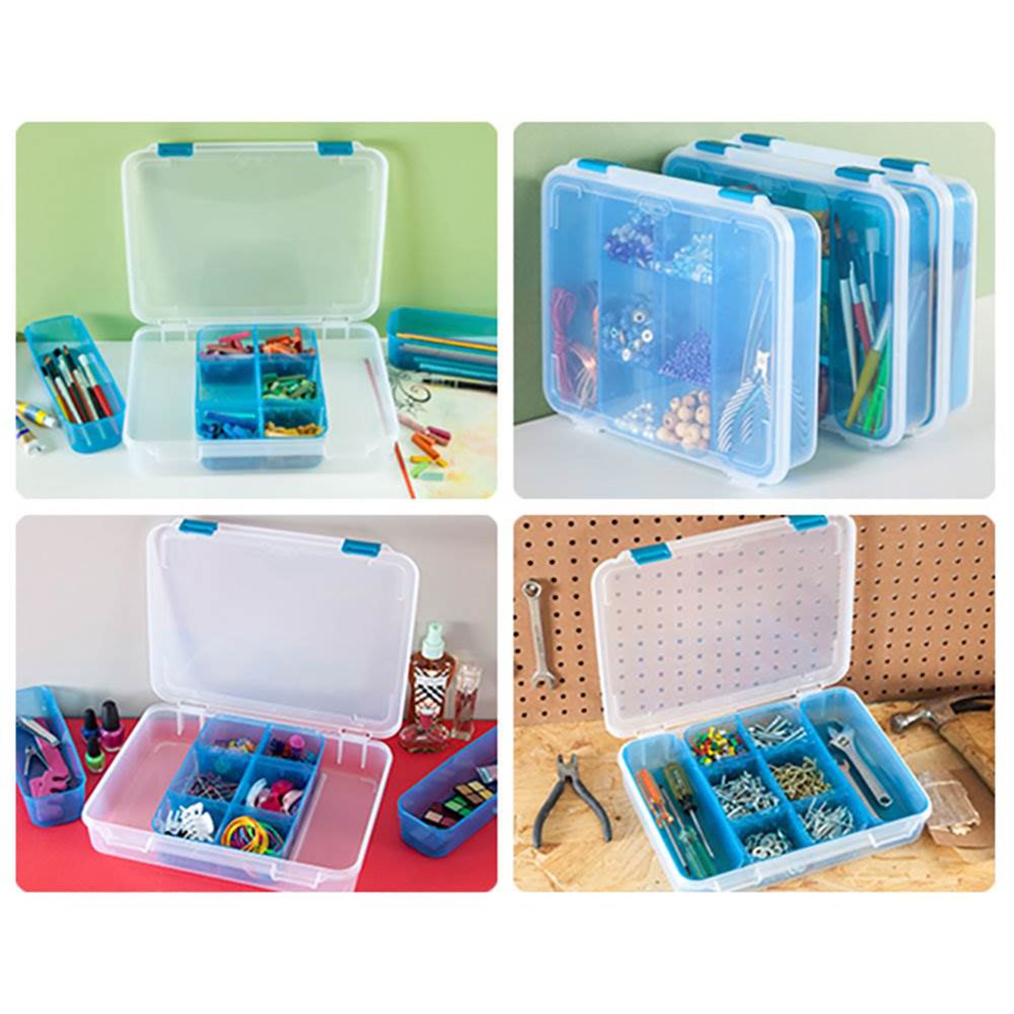 Sterilite 14028606 Divided Storage Case for Crafting and Hardware (24 Pack)