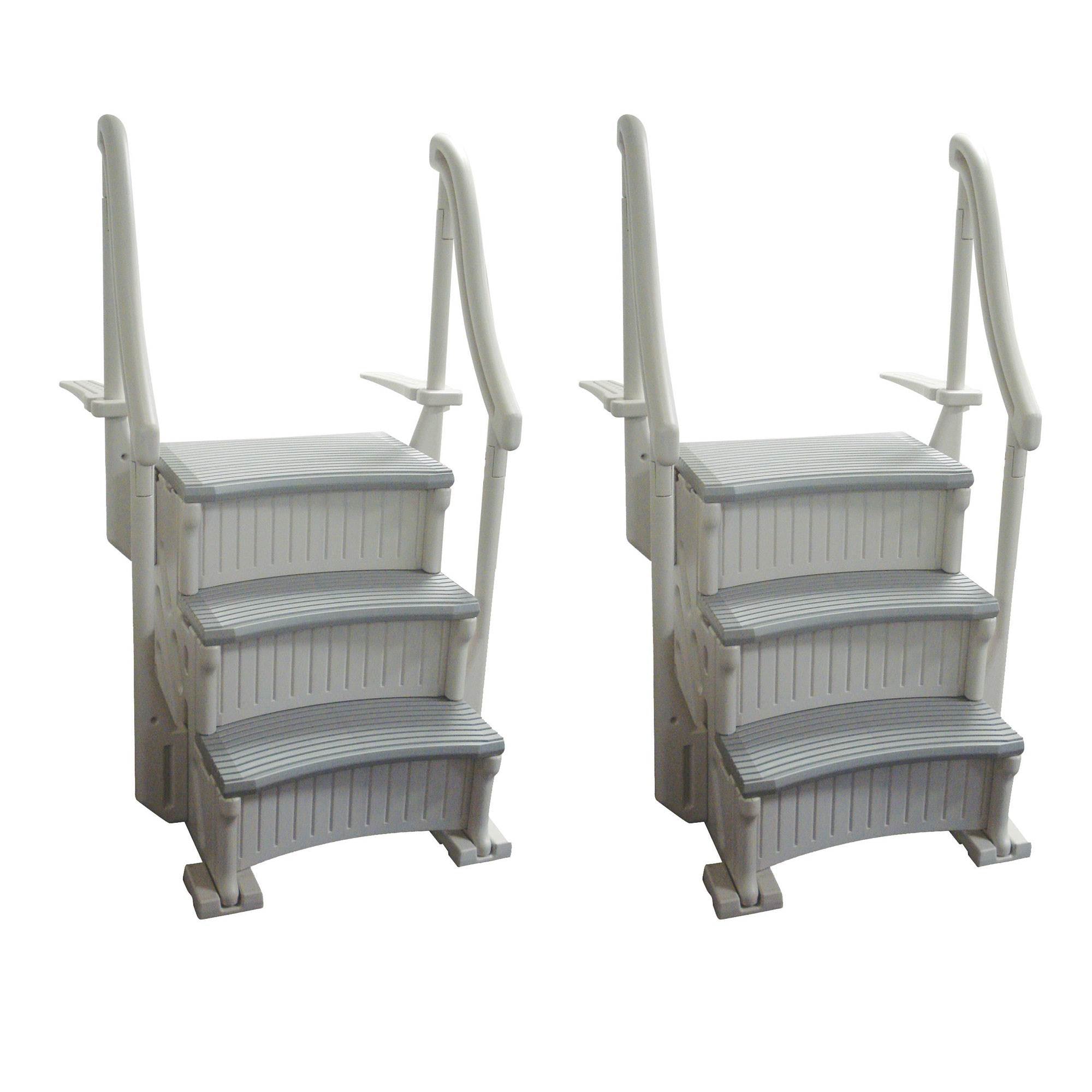 Confer CCXIG Gray Inground Swimming Pool Grand Entry Steps Stairs (2 Pack) - VMInnovations