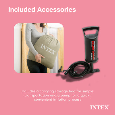 Intex Kids Inflatable Raised Frame Travel Air Mattress with Hand Pump (Used)