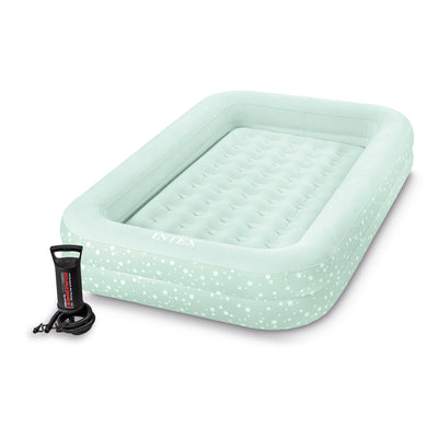 Intex Kids Inflatable Raised Frame Travel Air Mattress w/ Hand Pump (Open Box)