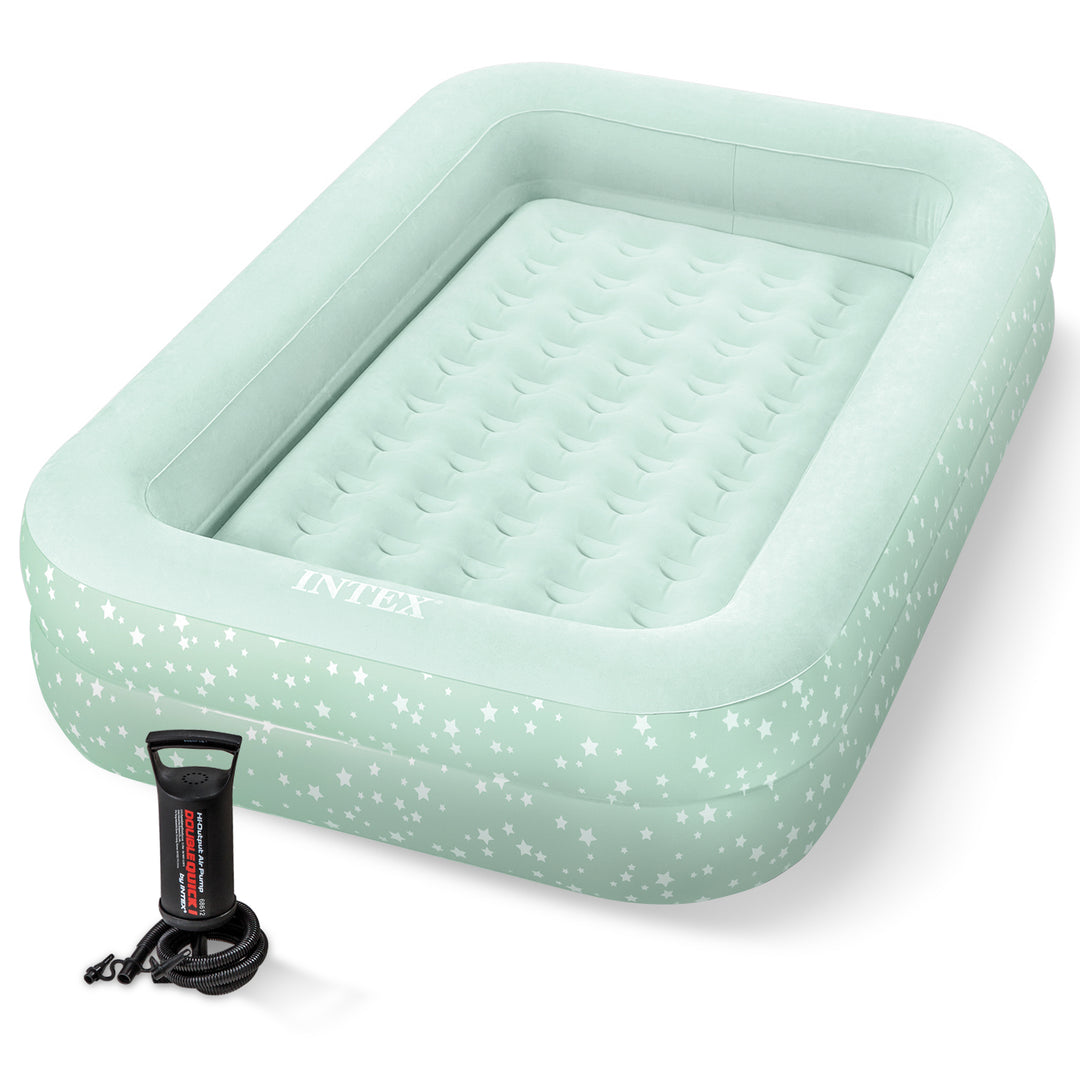 Intex Kids Inflatable Raised Frame Travel Air Mattress with Hand Pump (Used)