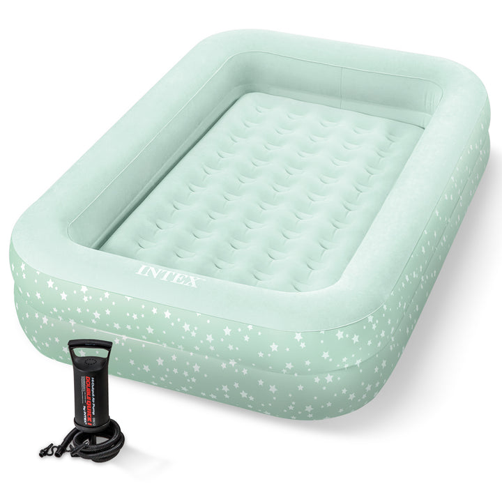 Intex Kids Inflatable Raised Frame Travel Air Mattress w/ Hand Pump (Open Box)