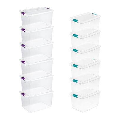 Sterilite 64 Qt Clear Storage Tote, 6 Pack, and 66 Qt Clear Storage Tote, 6 Pack