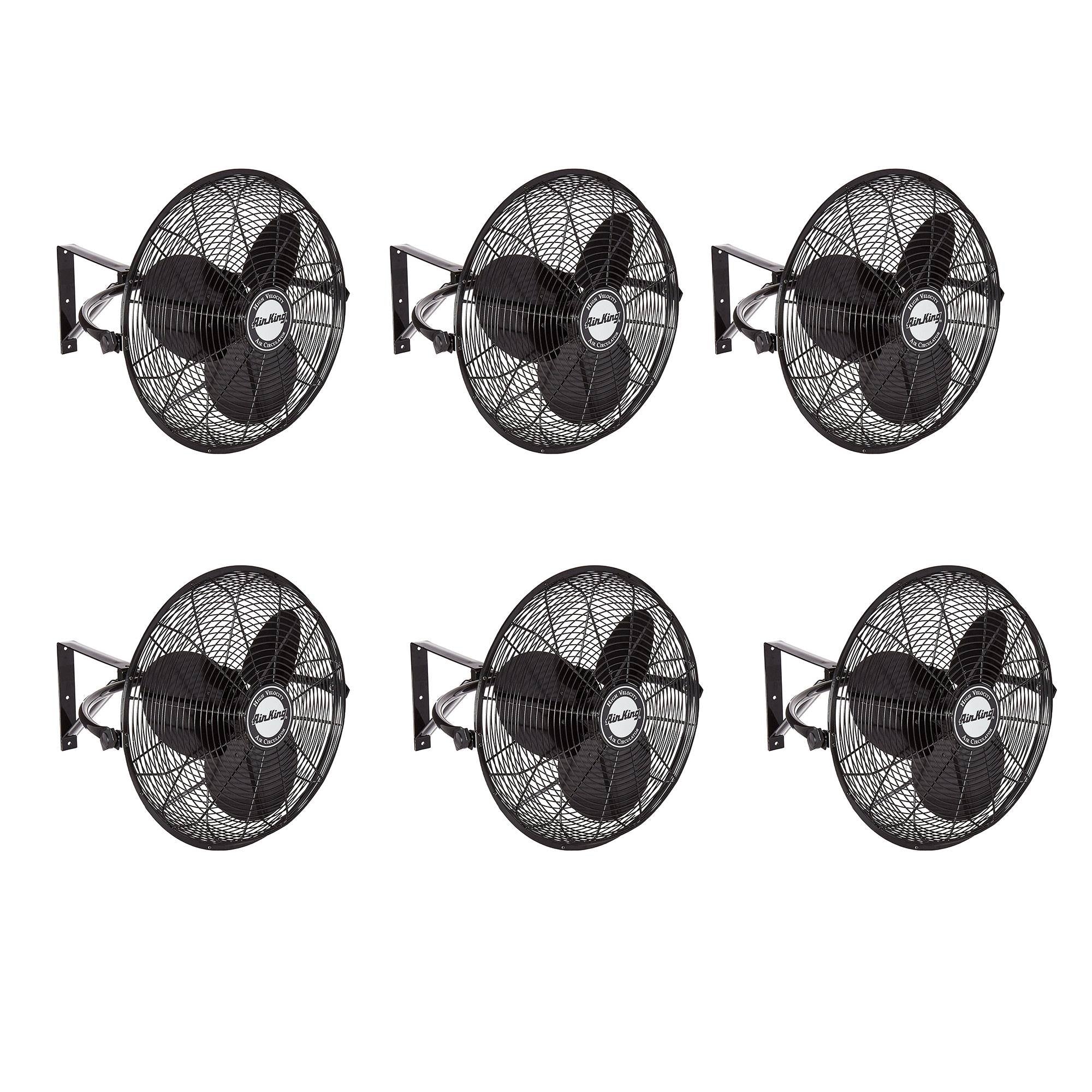 Air King 20" 1/6 HP 3-Speed Non-Oscillating Enclosed Wall Mount Fan (6 Pack) - VMInnovations
