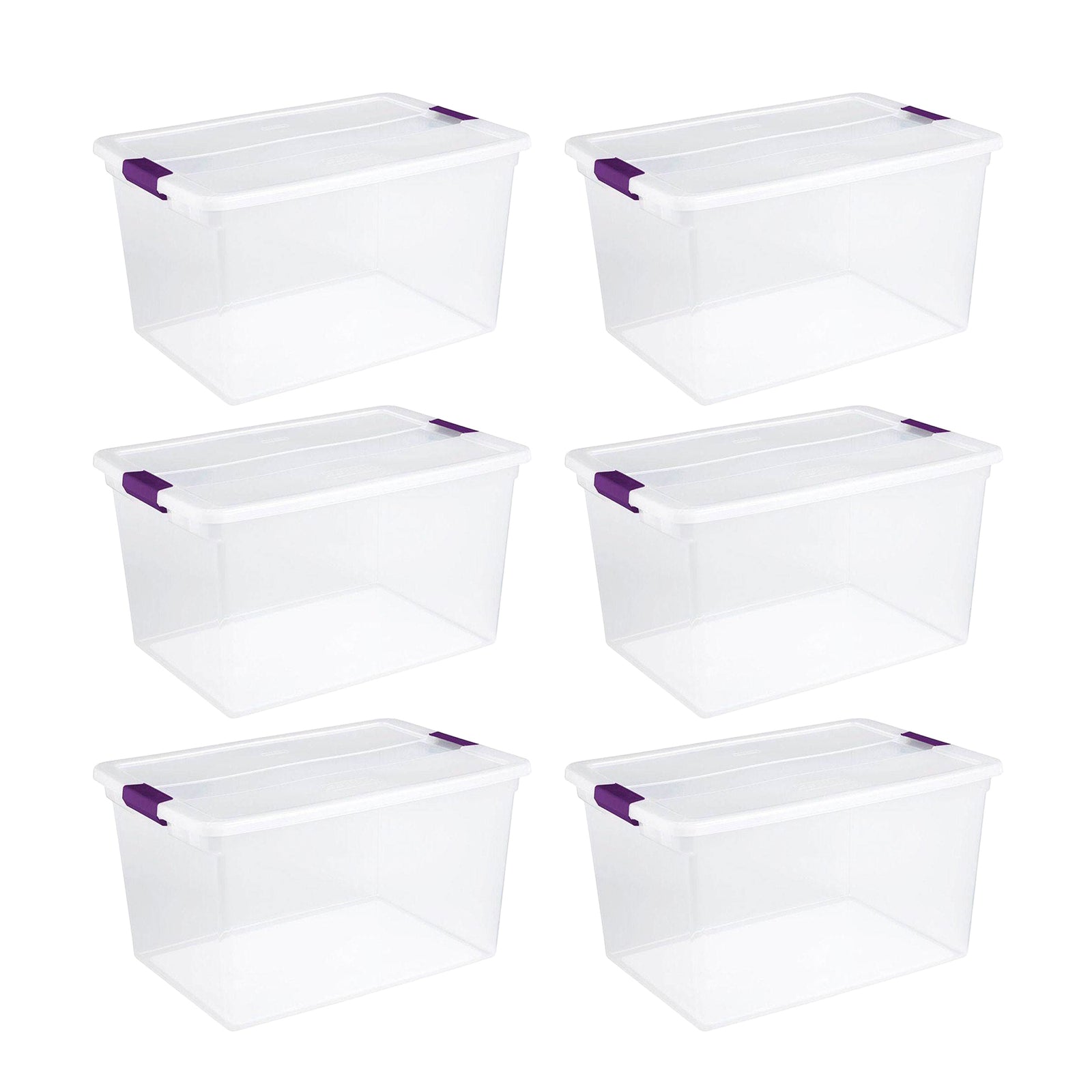 Sterilite 66 Quart Storage Totes, 6 Pack, and 6 Quart Storage Totes, 12 Pack - VMInnovations