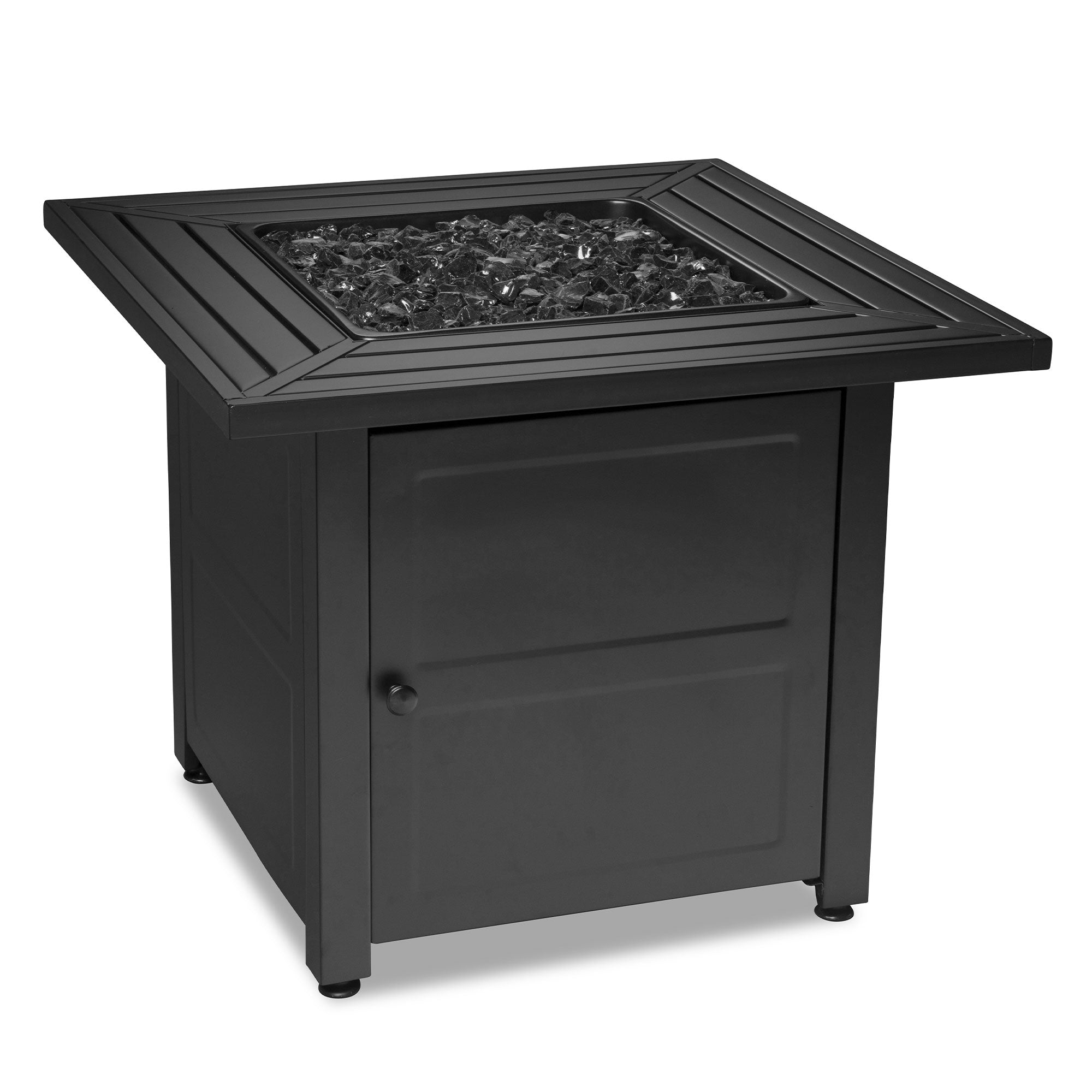 Endless Summer 30 inch Propane Gas Outdoor Fire Pit Table with Lava Rock, Black